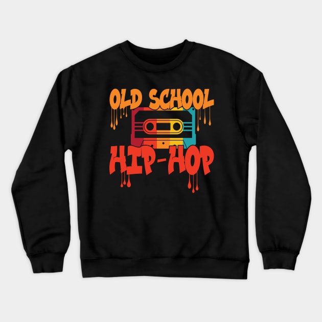 Old School Hip Hop Cassette Crewneck Sweatshirt by FlawlessSeams